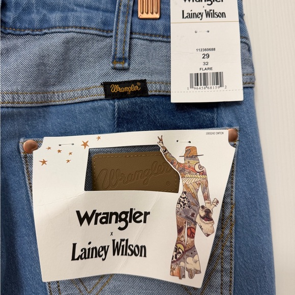 Patchwork Two-Tone Denim Flared Jeans - Blue - Picture 5 of 11